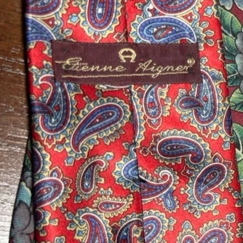 Designer Men’s Ties Lot Of 5 Multicolor 100% Silk / Polyester Luxury Brands - Picture 4 of 7